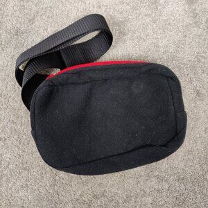 Whelk Men's Belt Bag Black Red Fleece Adjustable Waist Bag Sustainable Outdoor